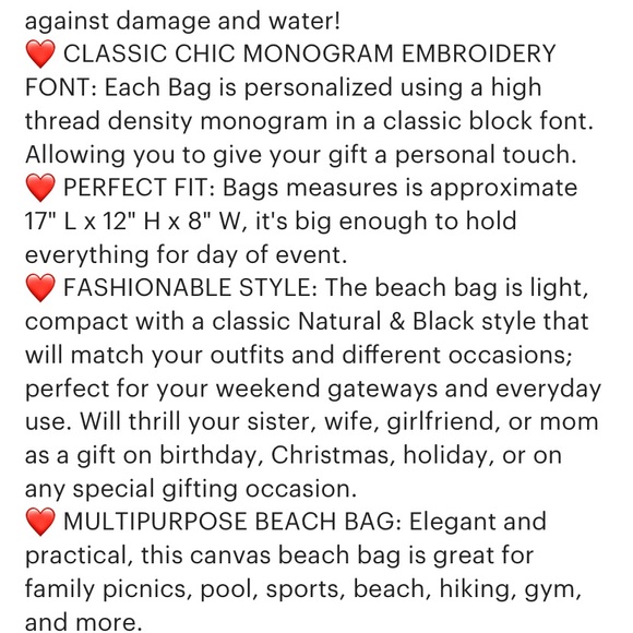 Canvass beach tote NWOT - 2 available. - Picture 6 of 6